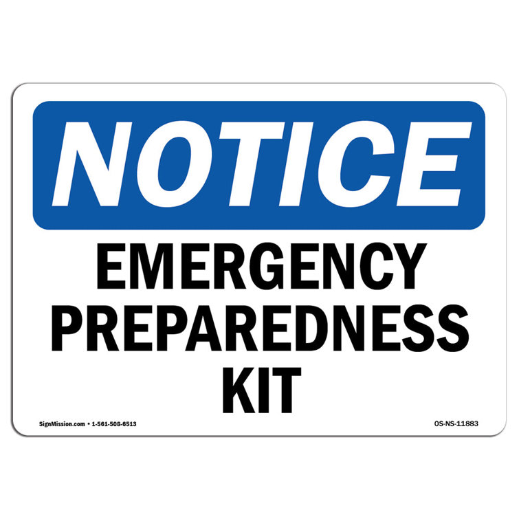 SignMission Emergency Preparedness Kit Sign Wayfair